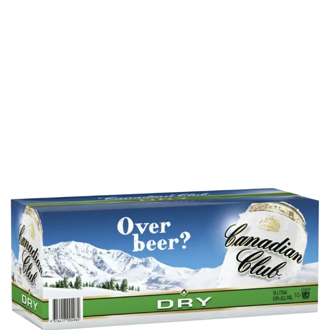 Canadian Club Whisky & Dry Cans 375mL 10 Pack