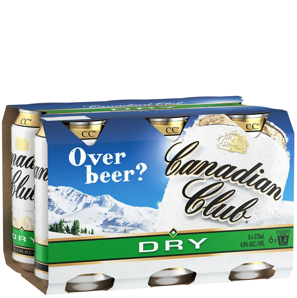 Canadian Club Whisky & Dry Cans 375mL 6 Pack