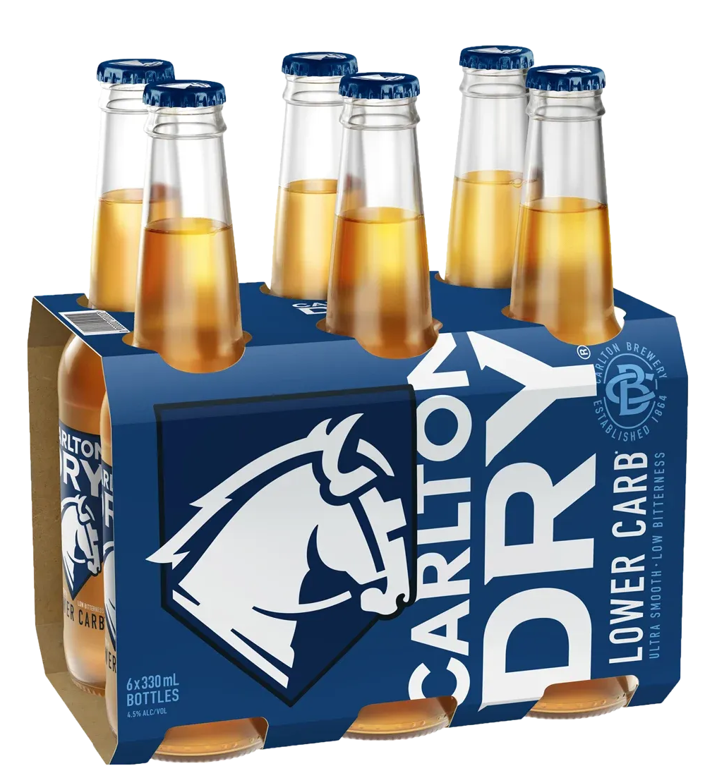 Carlton Dry Lager Bottles 330mL 6 Pack