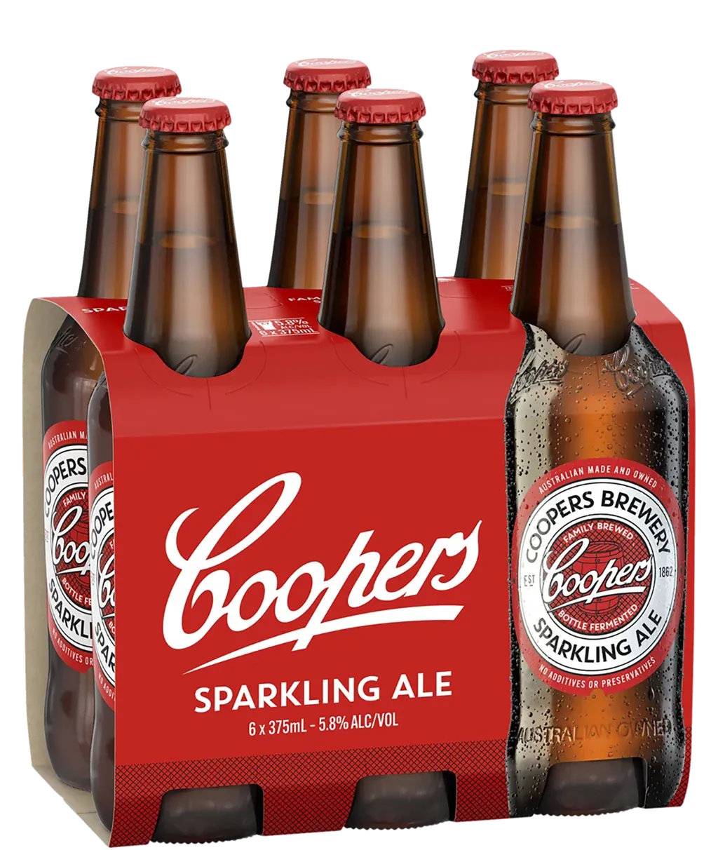 Coopers Sparkling Ale Bottles 375mL 6 Pack