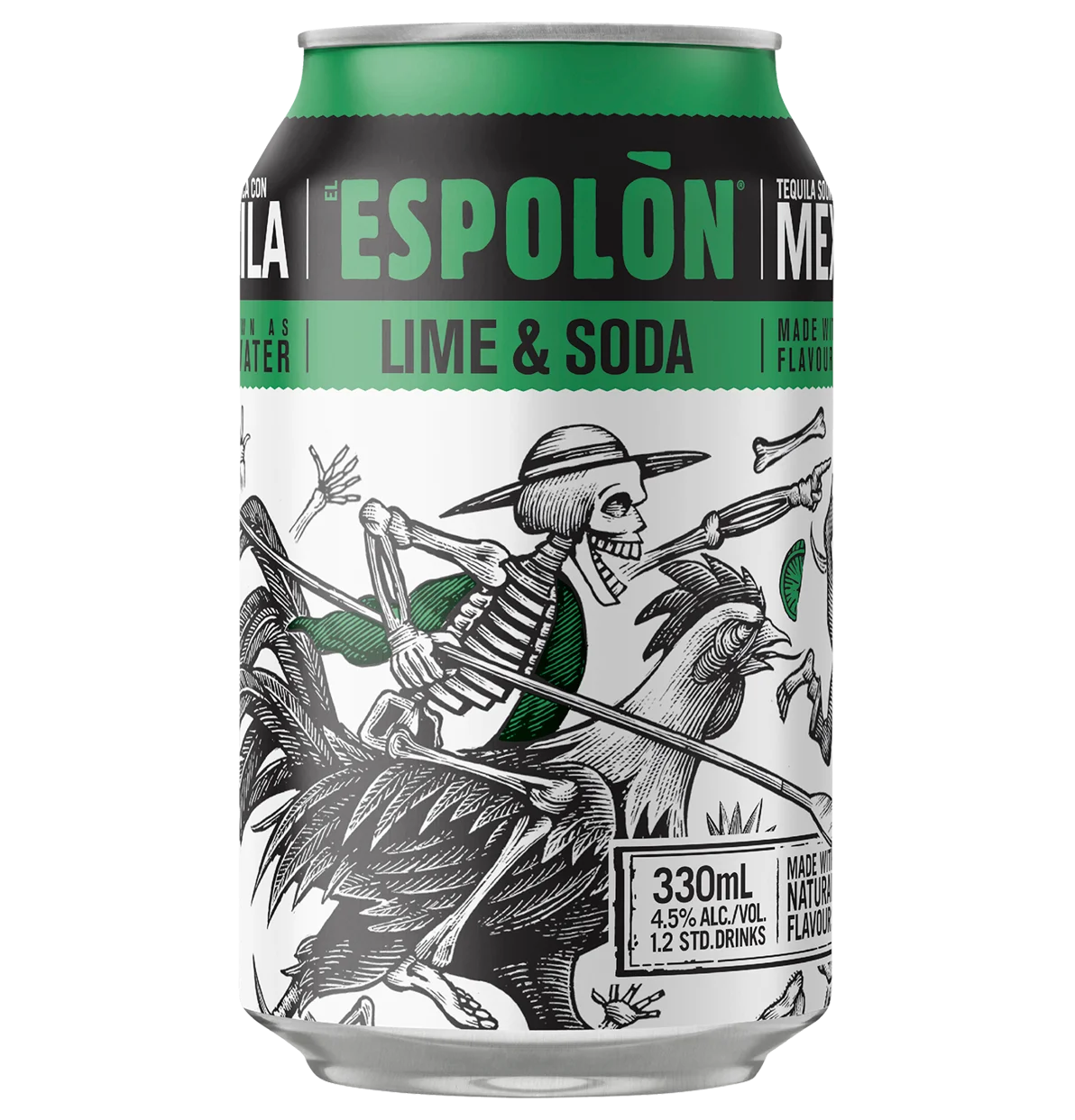 Espolon Lime and Soda 330mL Cans 4 Pack