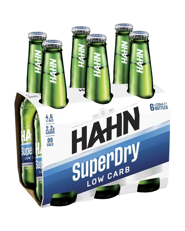 Hahn Super Dry Lager Bottles 330mL 6 Pack