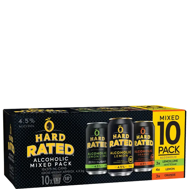 Hard Rated Mixed 4.5% Cans 375mL 10 Pack