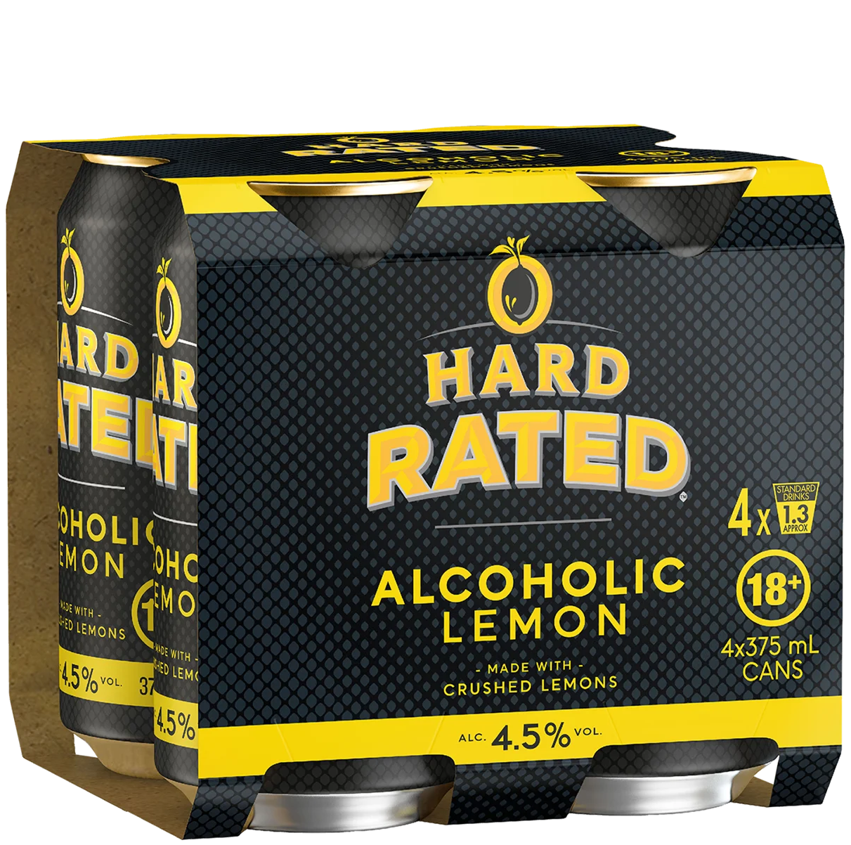 Hard Rated Lemon 4.5% Cans 375mL 4 Pack