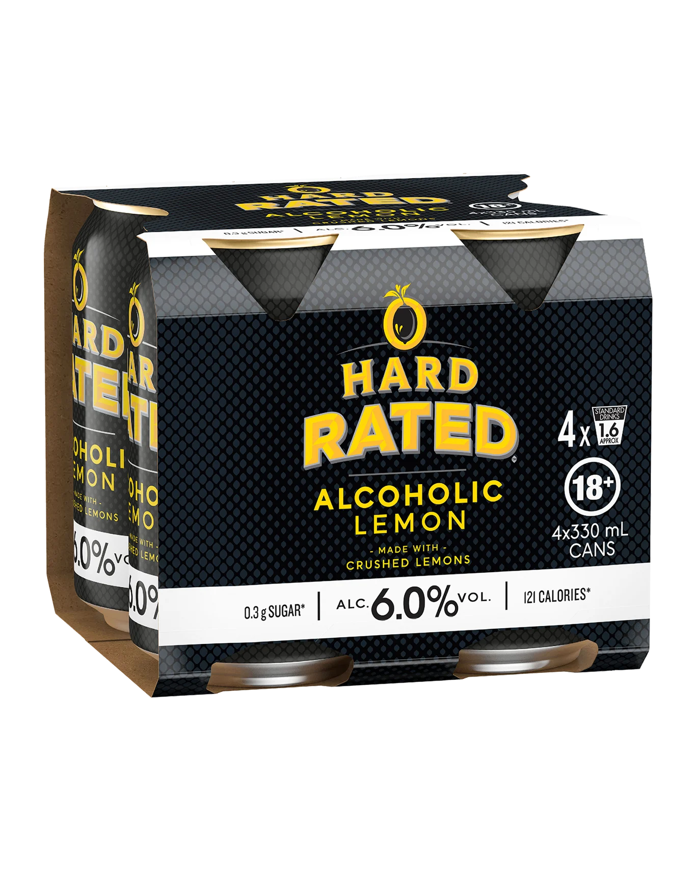 Hard Rated Lemon 6% Cans 330mL 4 Pack
