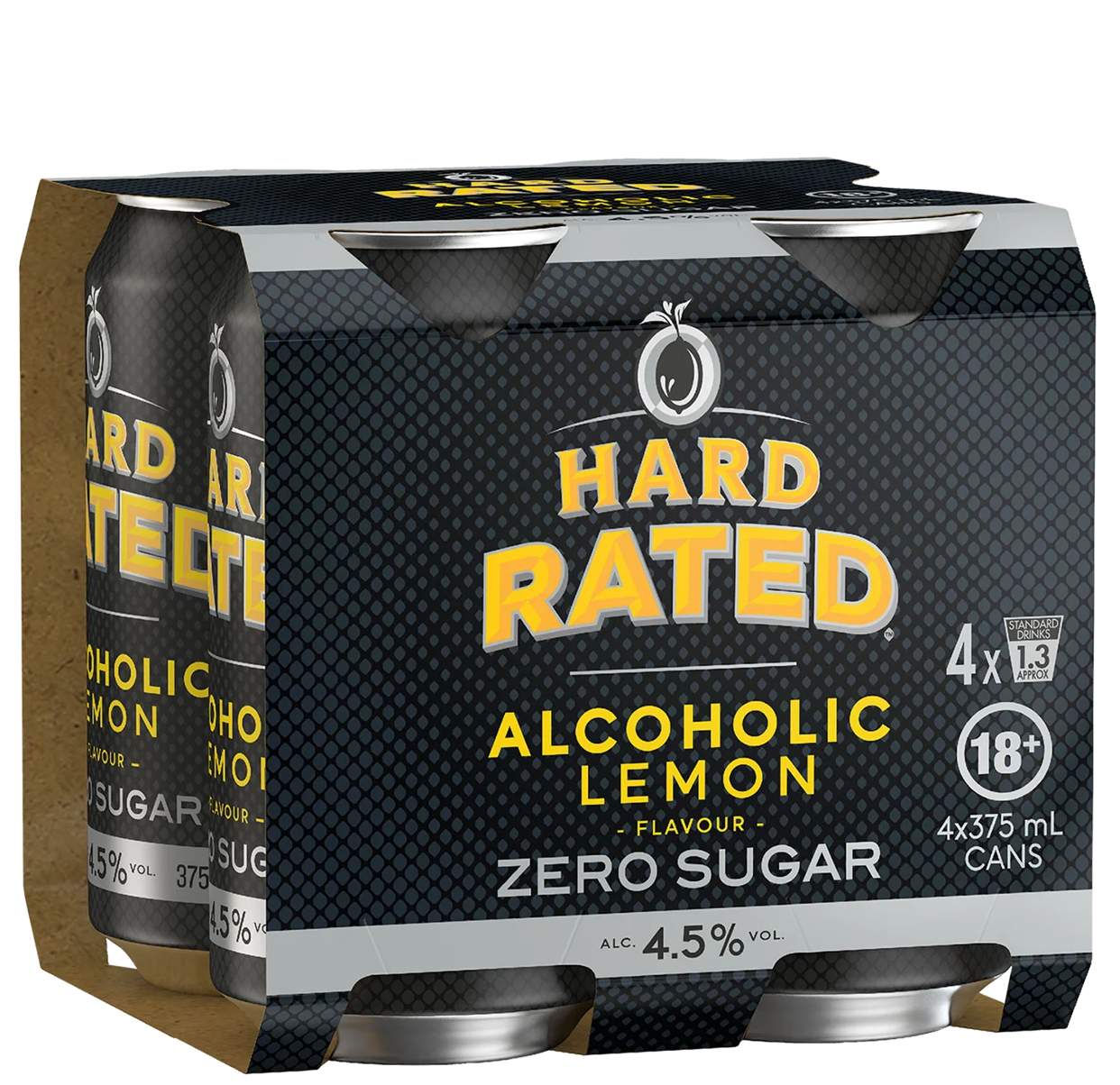 Hard Rated Zero Sugar Cans 375mL 4 Pack