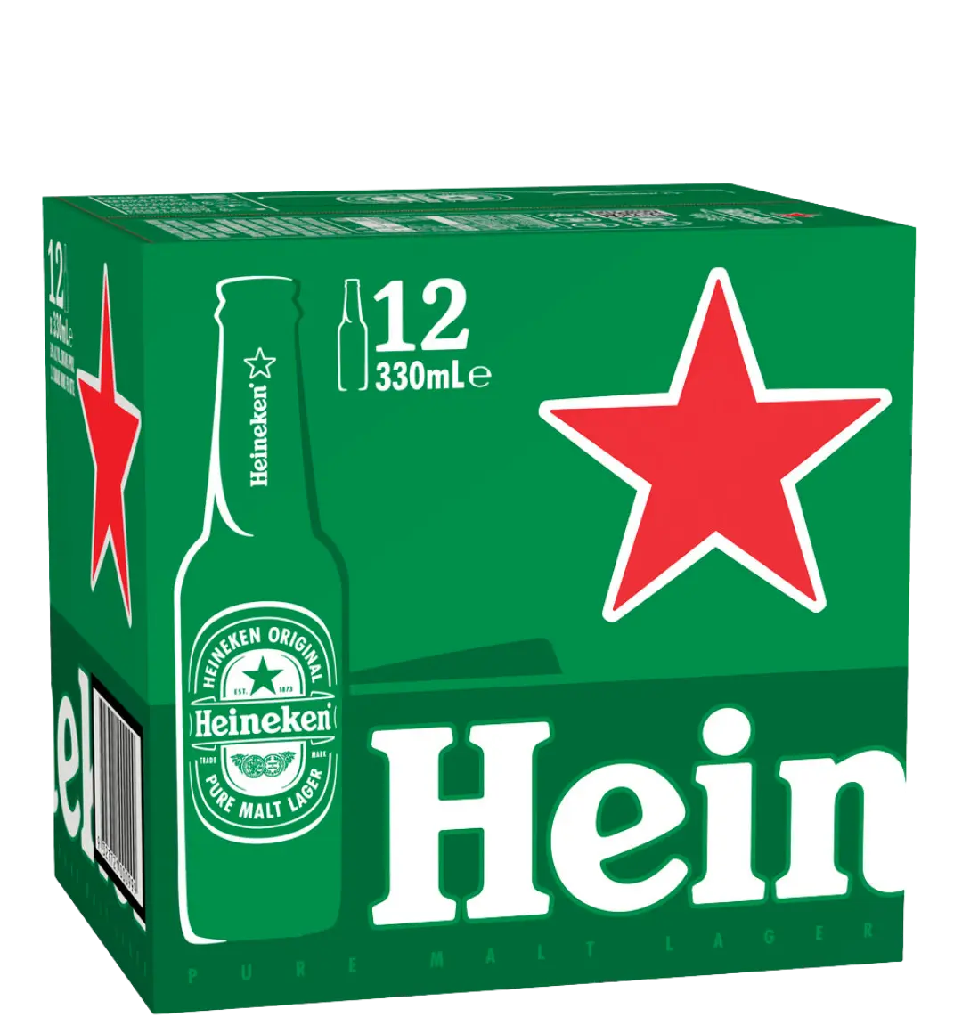 Heineken Lager Bottles 330mL 12 Pack