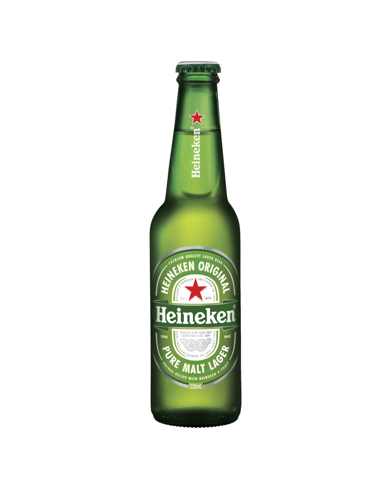 Heineken Lager Bottles 330mL 24 Pack