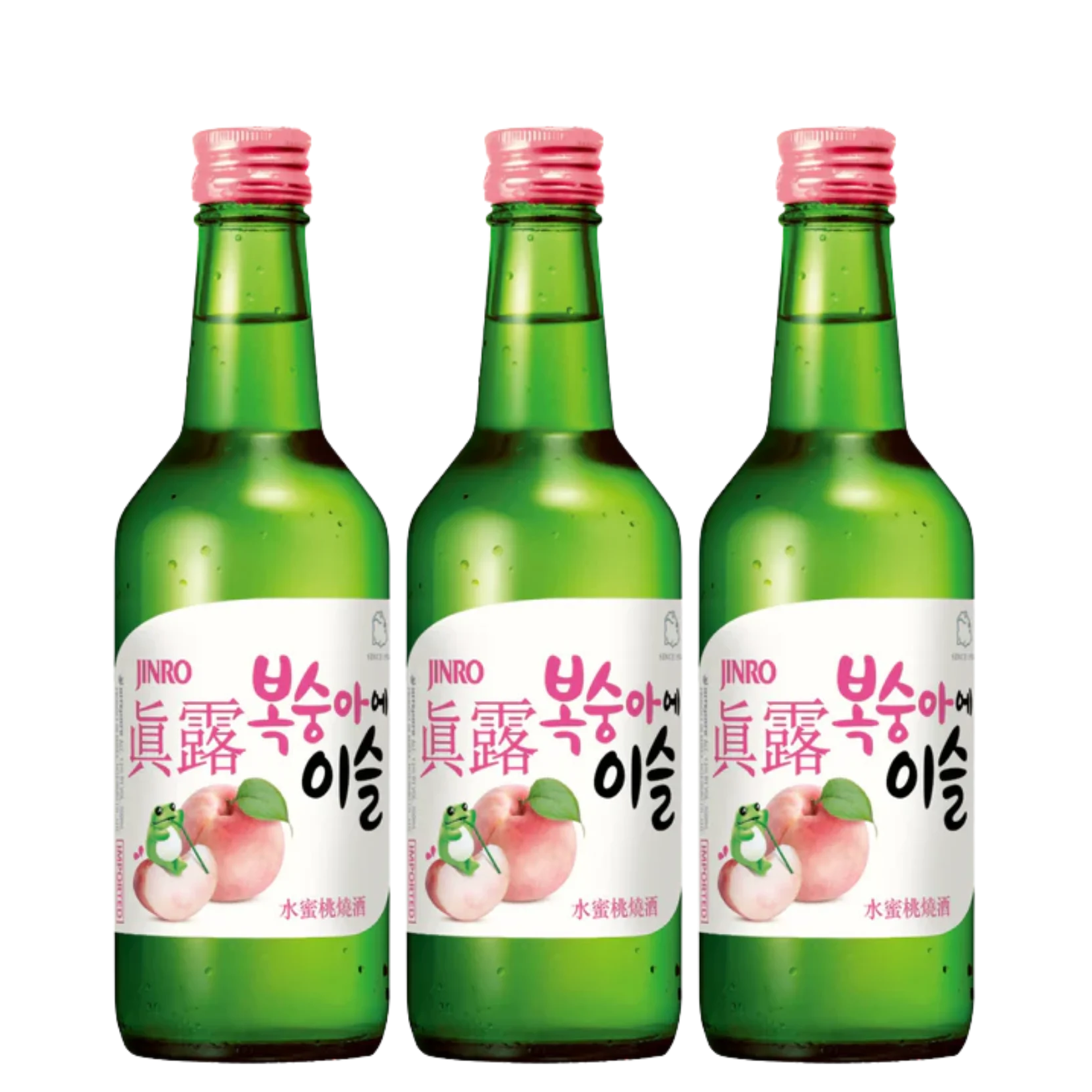 JINRO Peach Soju Bottle 360mL 3 Bottles