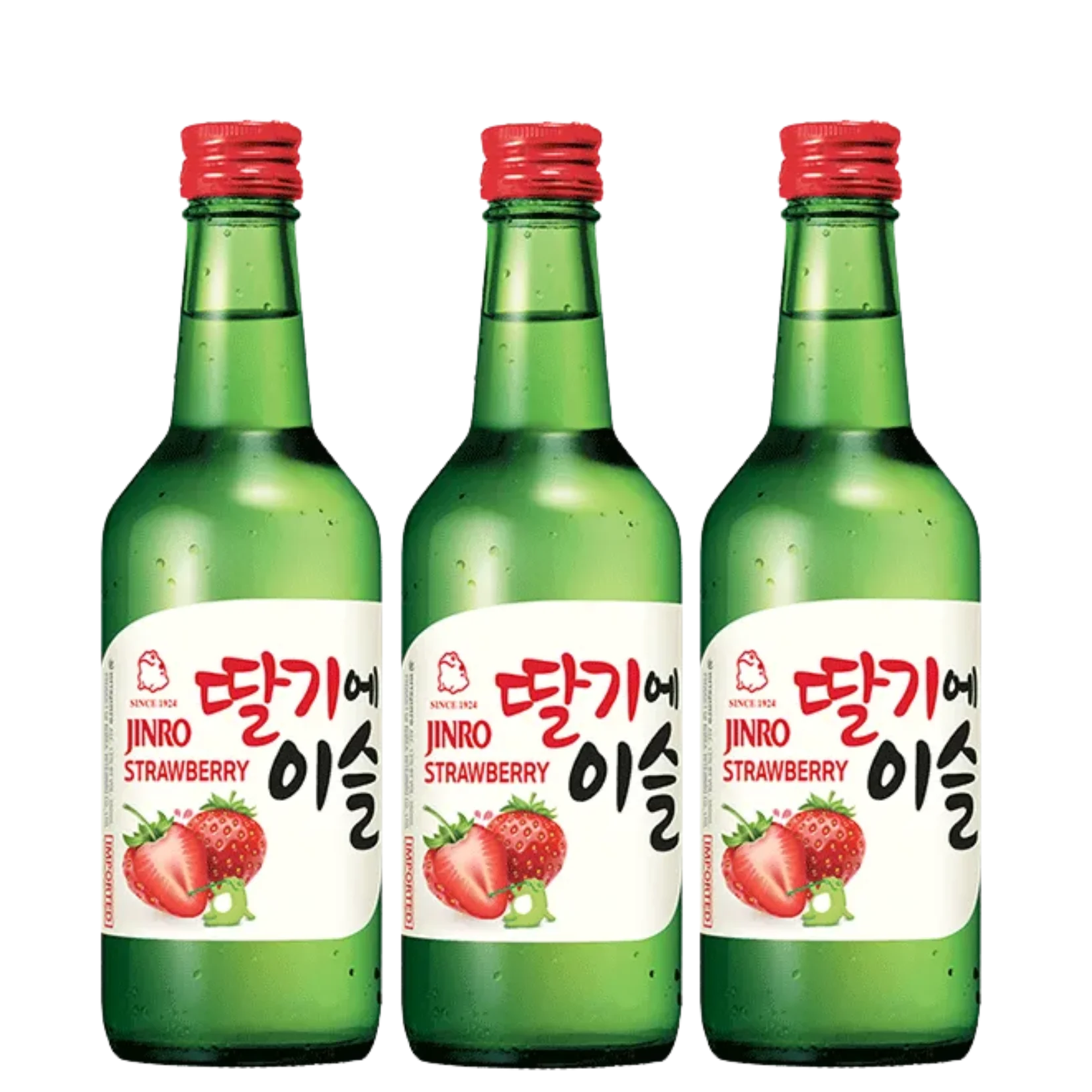 JINRO Strawberry Soju 360mL 3 Bottles