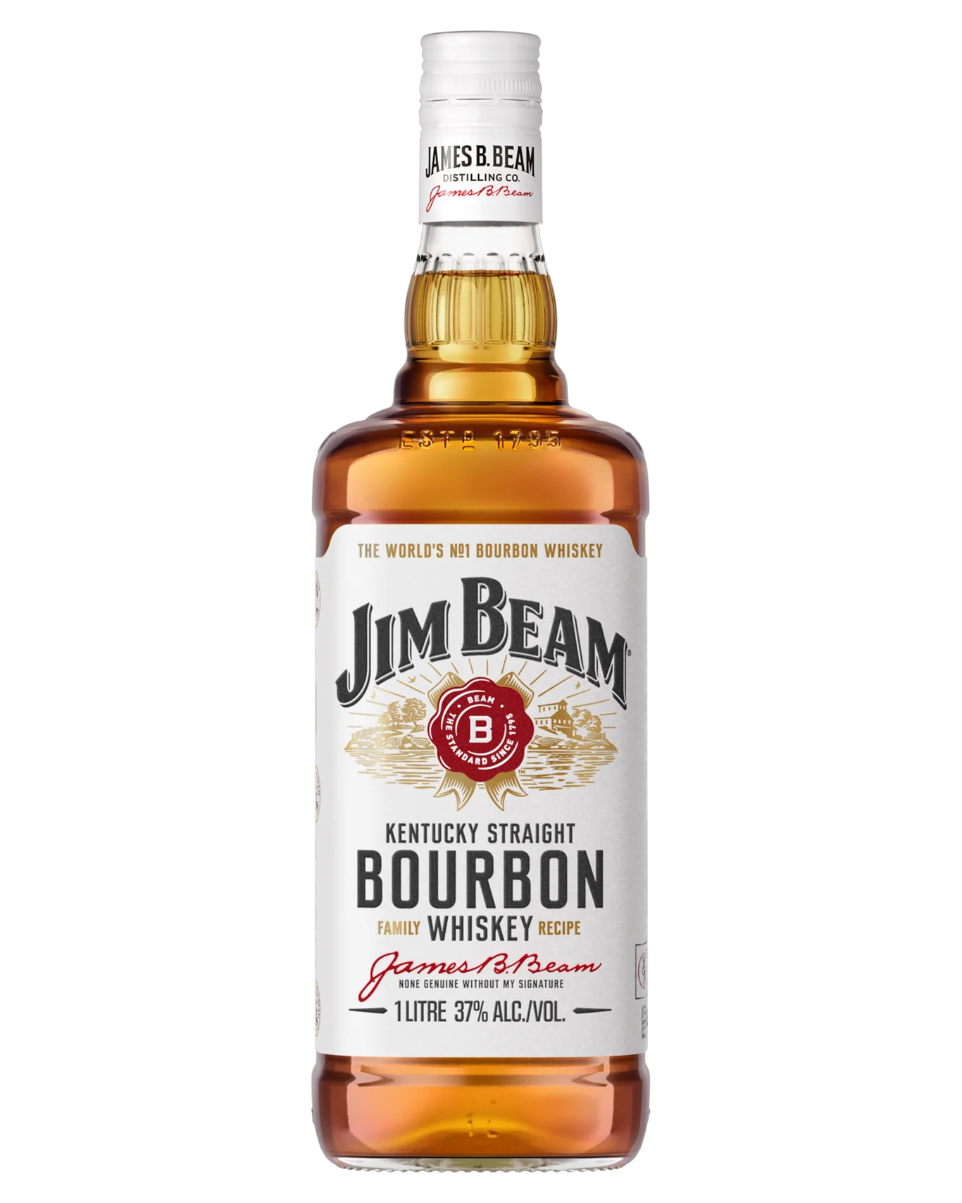 Jim Beam White Label Kentucky Straight Bourbon Whiskey 1L
