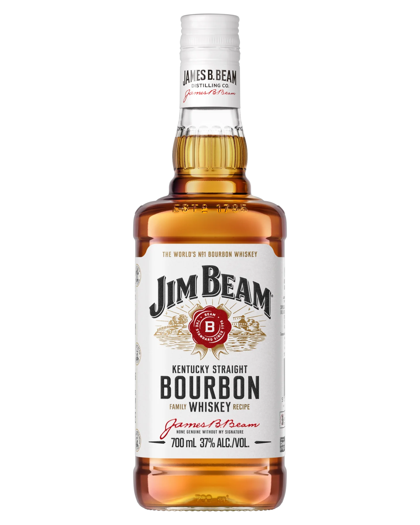 Jim Beam White Label Kentucky Straight Bourbon Whiskey 700mL