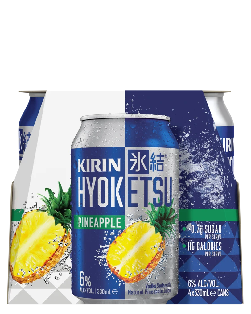 Kirin Hyoketsu Vodka Soda Pineapple Can 330mL 4 Pack