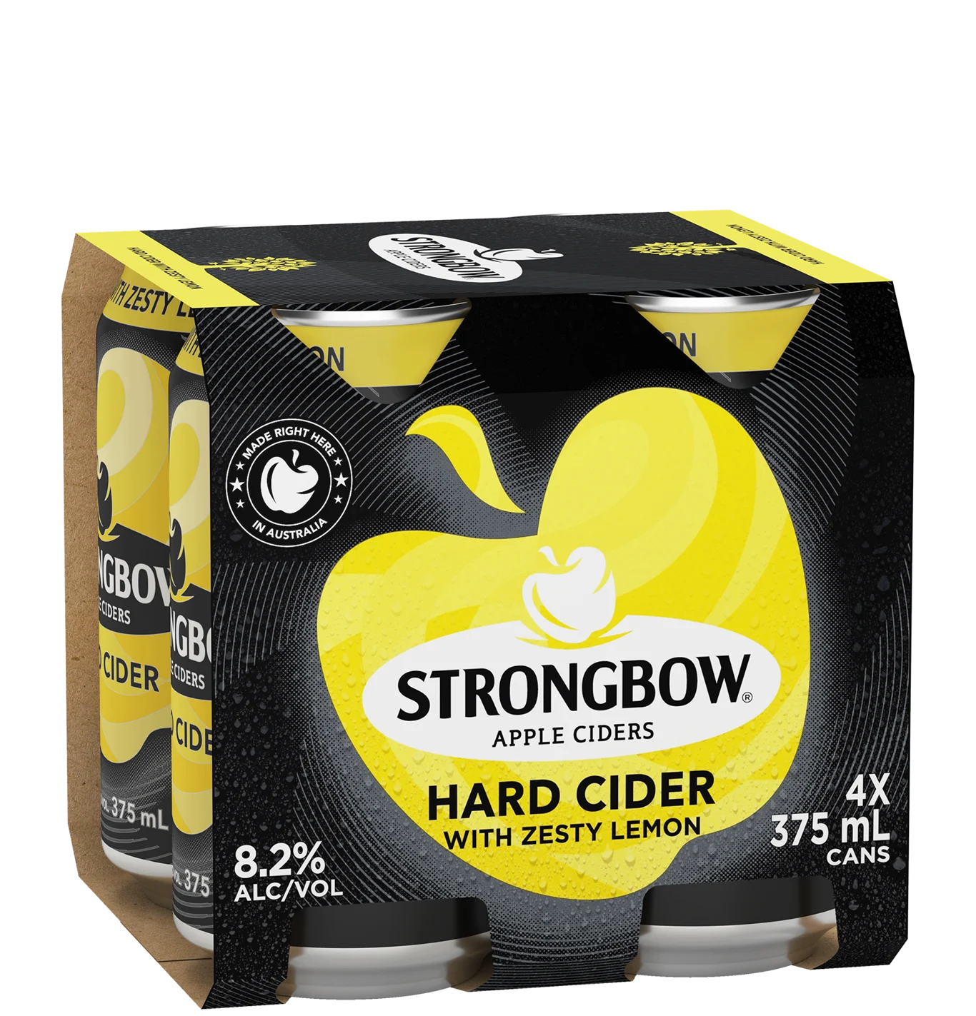 Strongbow Hard Cider Zesty Lemon Cans 375mL 4 Pack