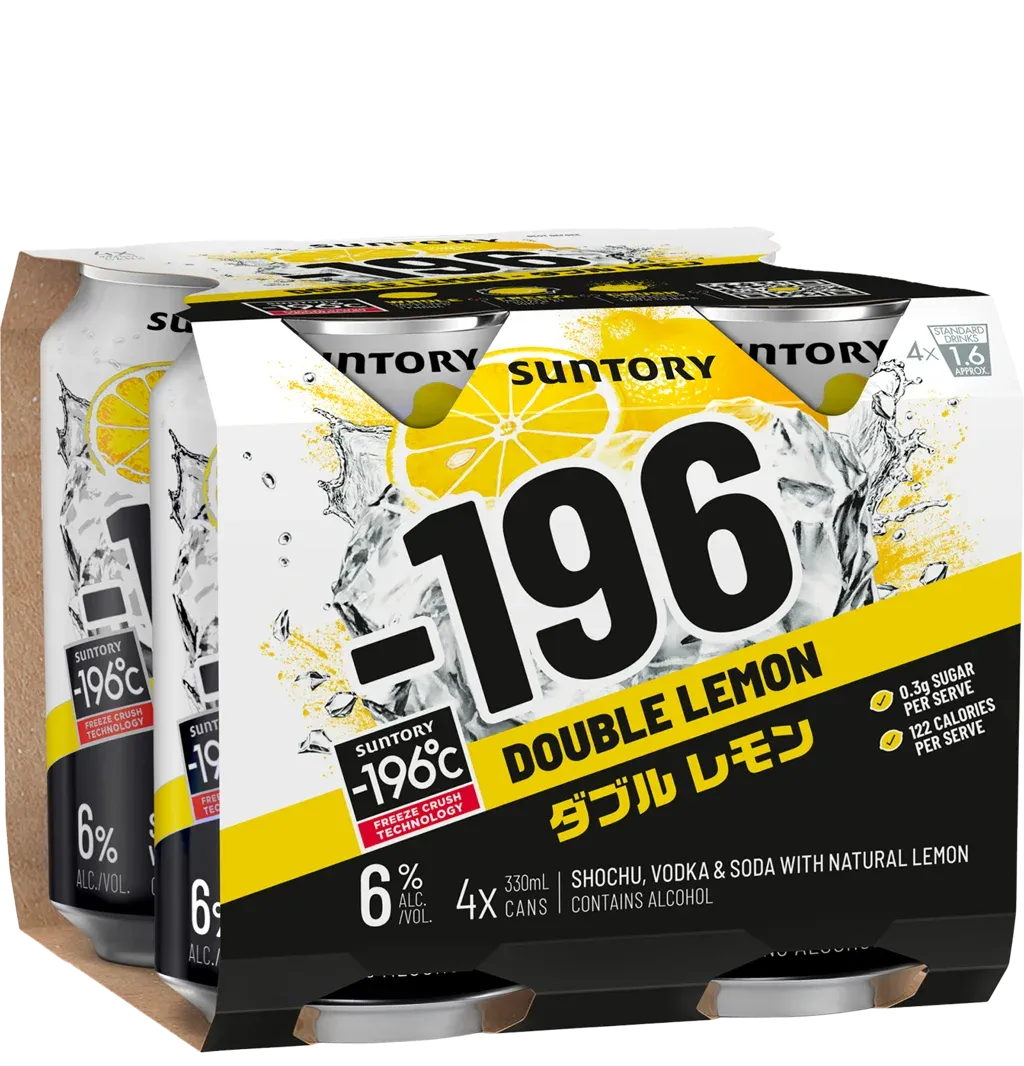 Suntory -196 Double Lemon Cans 330mL 4 Pack