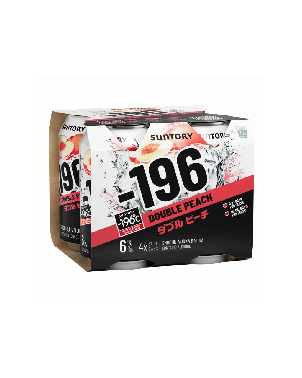 Suntory -196 Double Peach Cans 330mL 4 Pack