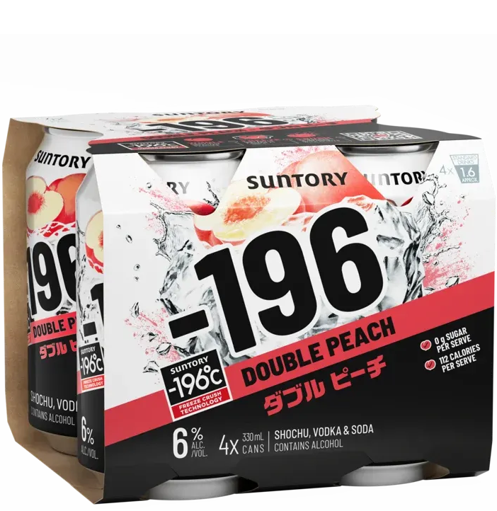 Suntory -196 Double Peach Cans 330mL 4 Pack