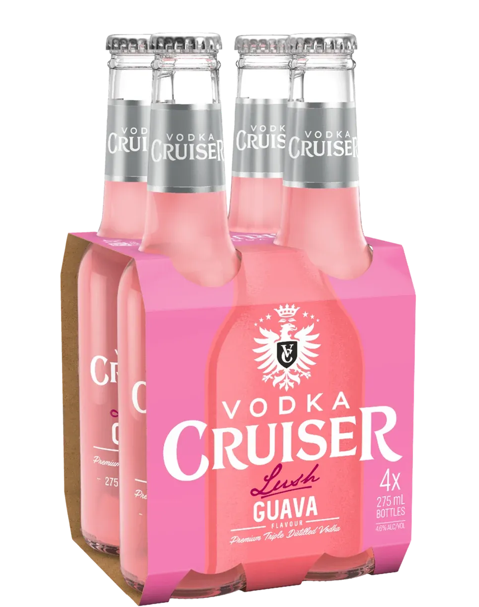 Vodka Cruiser Lush Guava Bottles 275mL 4 Pack