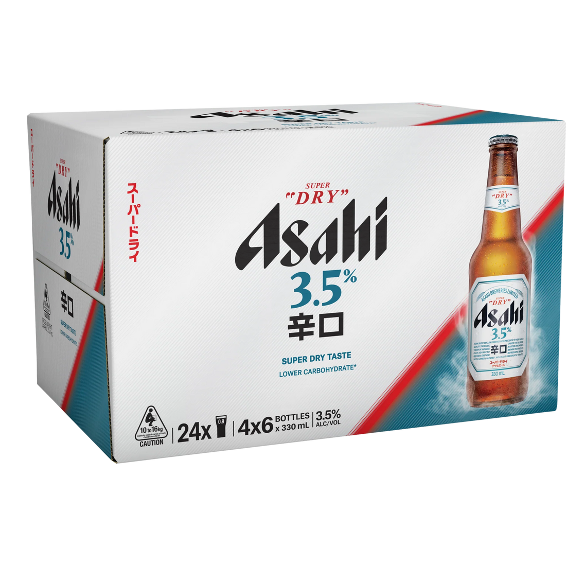 Asahi 3.5% Super Dry Bottles 330ml 24 Pack