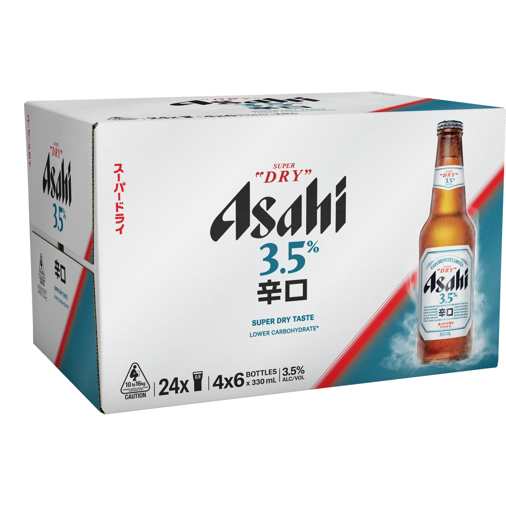 Asahi 3.5% Super Dry Bottles 330ml 24 Pack