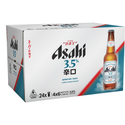 Asahi 3.5% Super Dry Bottles 330ml 24 Pack