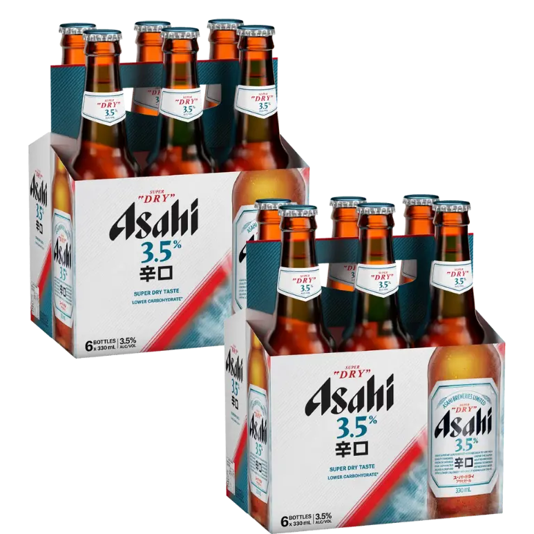 Asahi 3.5% Super Dry Bottles 330ml 12 Pack