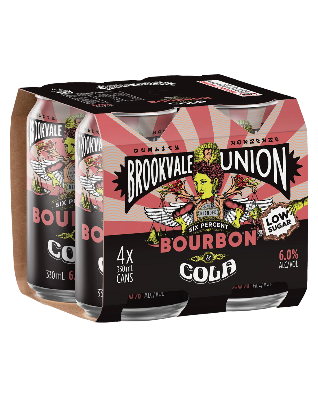 Brookvale Union Bourbon &amp; Cola Cans 330mL 4 Pack