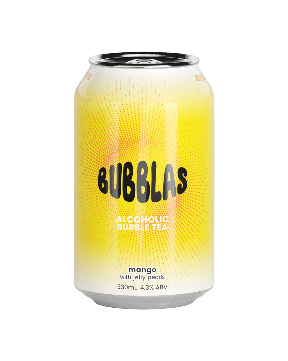 Bubblas Mango Alcoholic Bubble Tea Cans with Mango Jelly Pearls 330mL