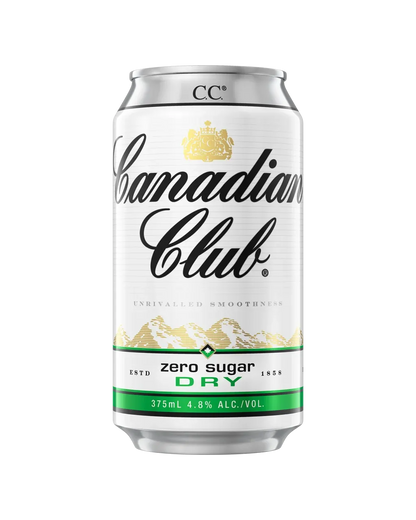 Canadian Club Whisky &amp; Zero Sugar Dry 4.8% Cans 375mL