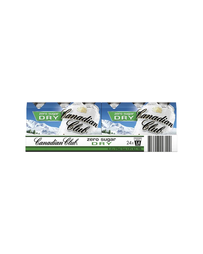 Canadian Club Whisky &amp; Zero Sugar Dry 4.8% Cans 375mL 24 Pack