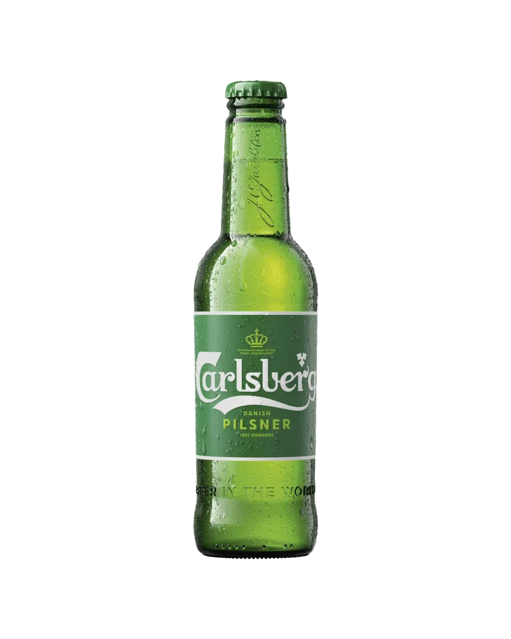Carlsberg Green Lager Bottles 330mL 24 Pack