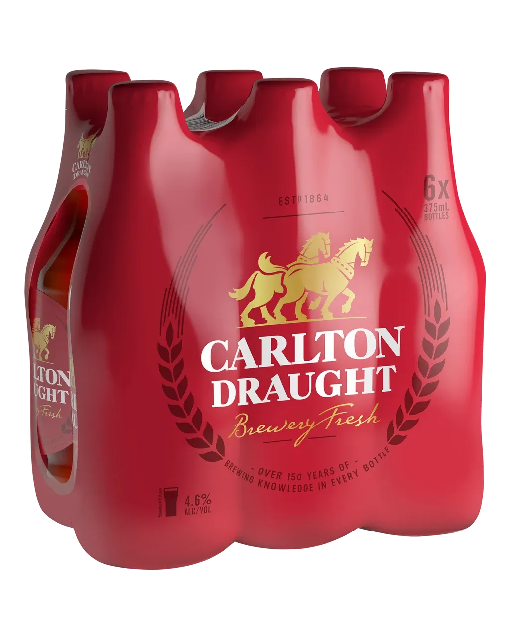 Carlton Draught Bottles 375mL 6 Pack