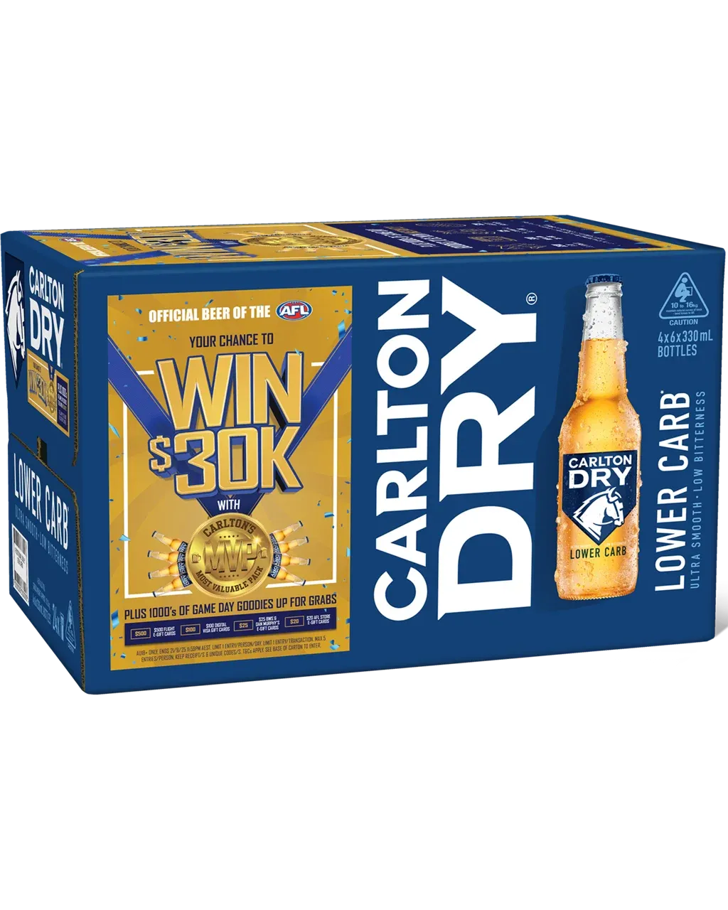 Carlton Dry Lager Bottles 330mL 24 Pack