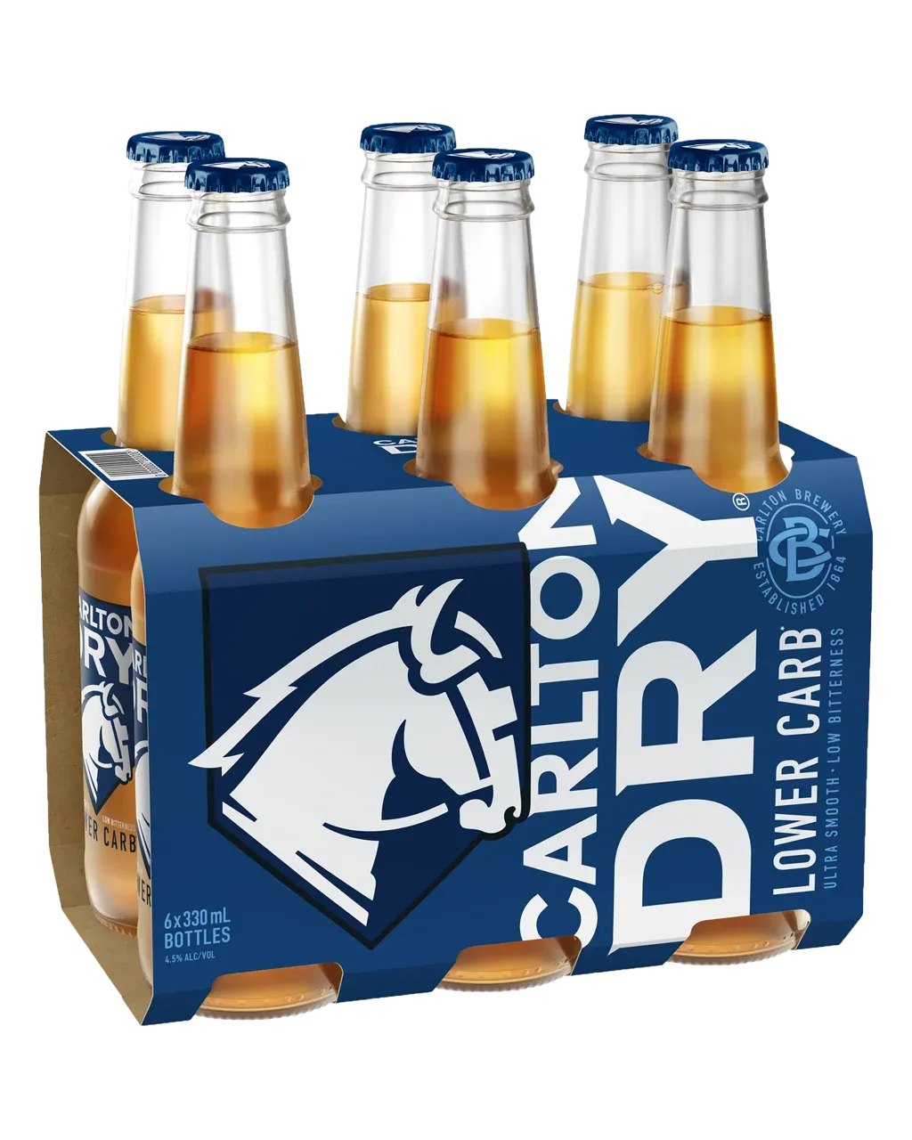 Carlton Dry Lager Bottles 330mL 6 Pack