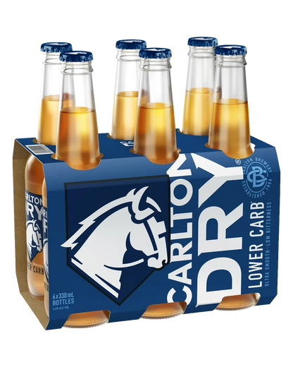 Carlton Dry Lager Bottles 330mL 6 Pack