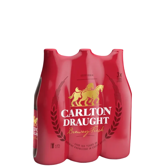Carlton Draught Longneck 750mL 3 Pack