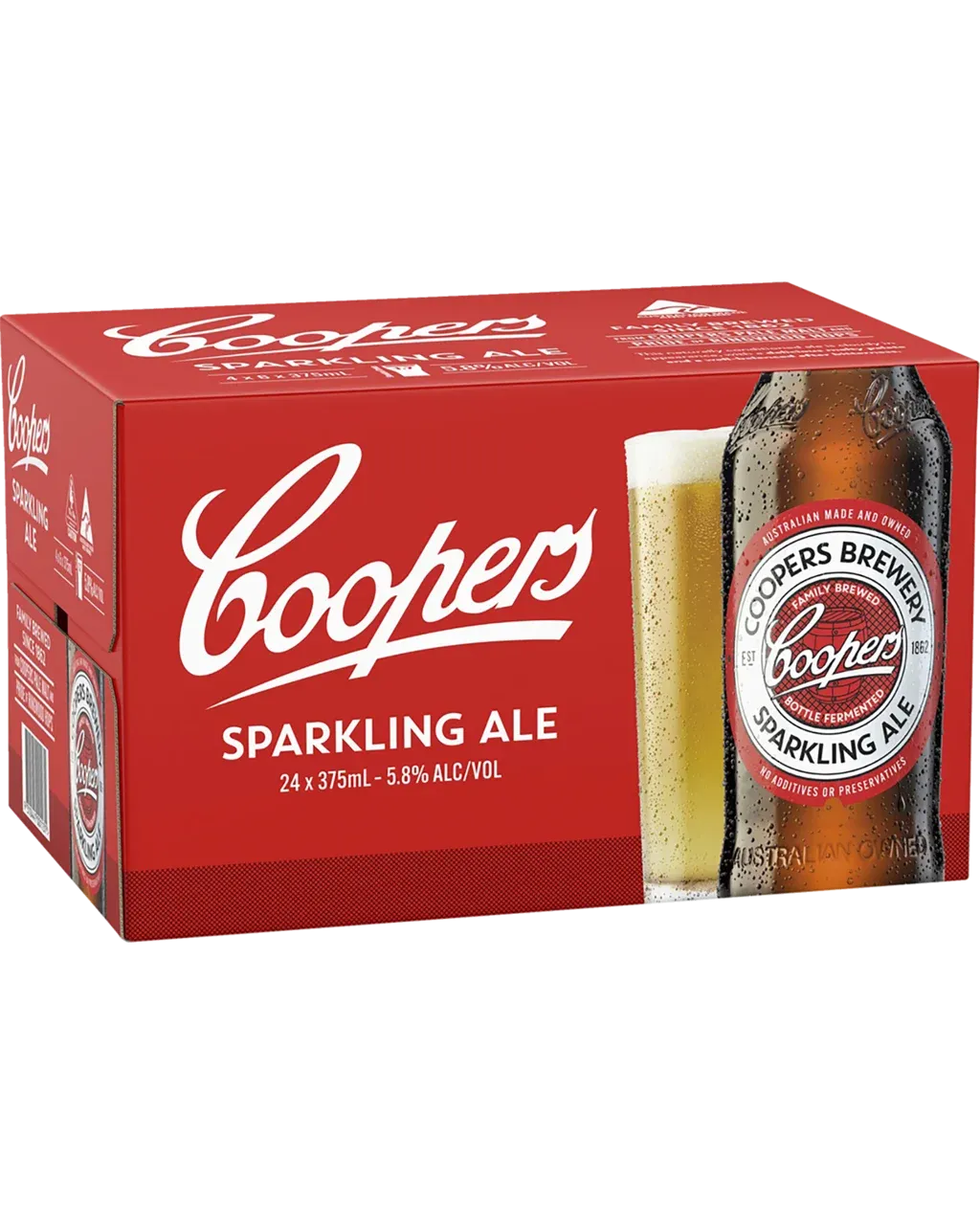 Coopers Sparkling Ale Bottles 375mL 24 Pack