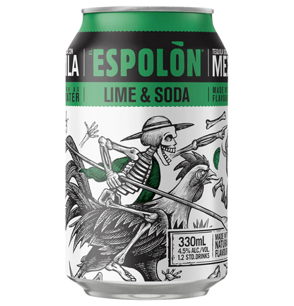 Espolon Lime and Soda 330mL Cans 4 Pack