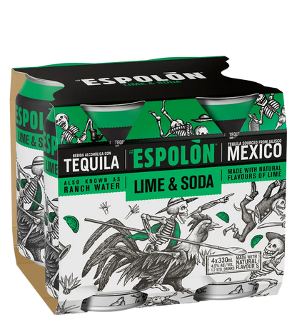 Espolon Lime and Soda 330mL Cans 4 Pack