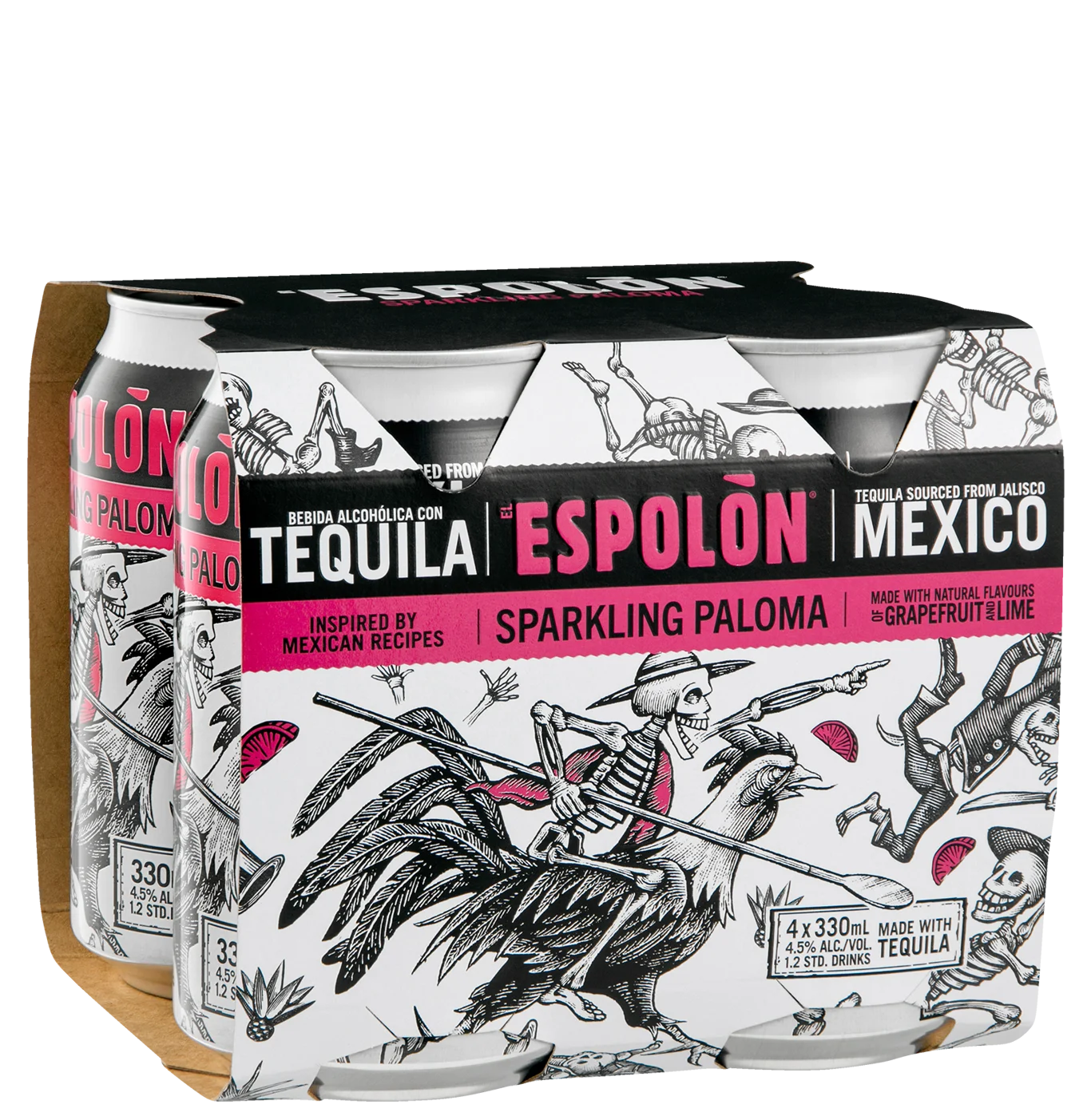 Espolon Sparkling Paloma 330mL Cans 4 Pack