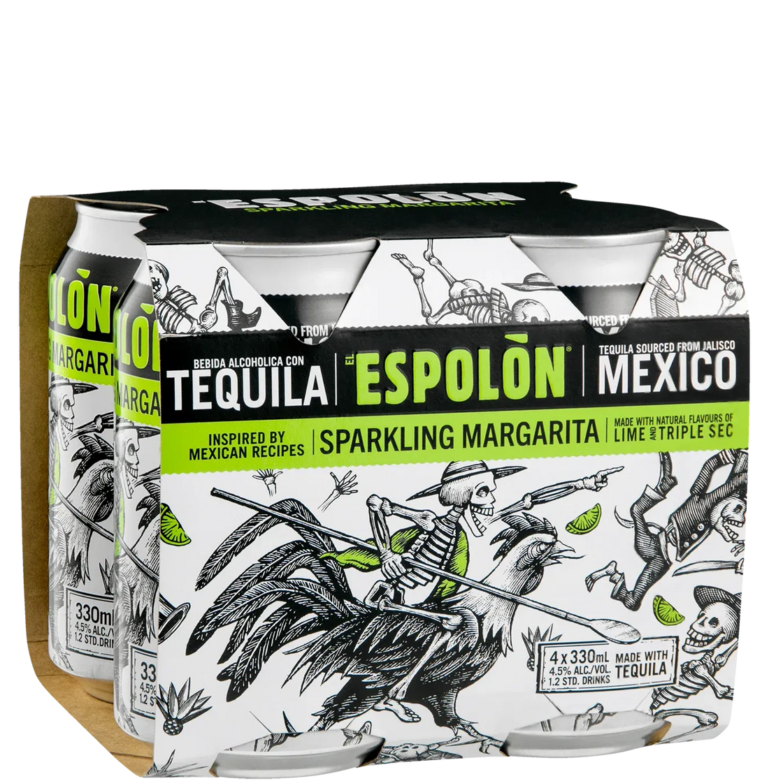 Espolon Sparkling Margarita 330mL Cans 4 Pack