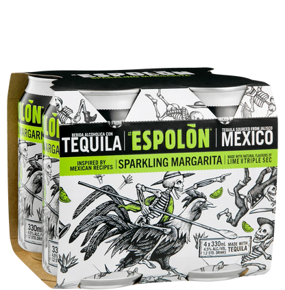 Espolon Sparkling Margarita 330mL Cans 4 Pack