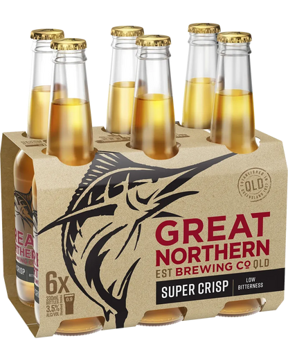 Great Northern Brewing Co. Super Crisp Lager Bottles 330mL 6 Pack