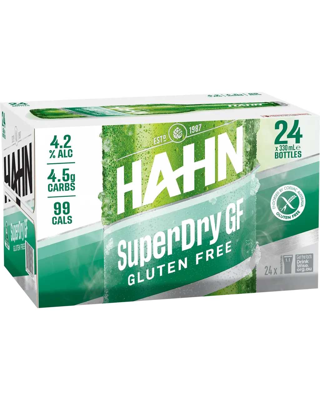Hahn SuperDry Gluten Free 330mL Bottle 24 Pack