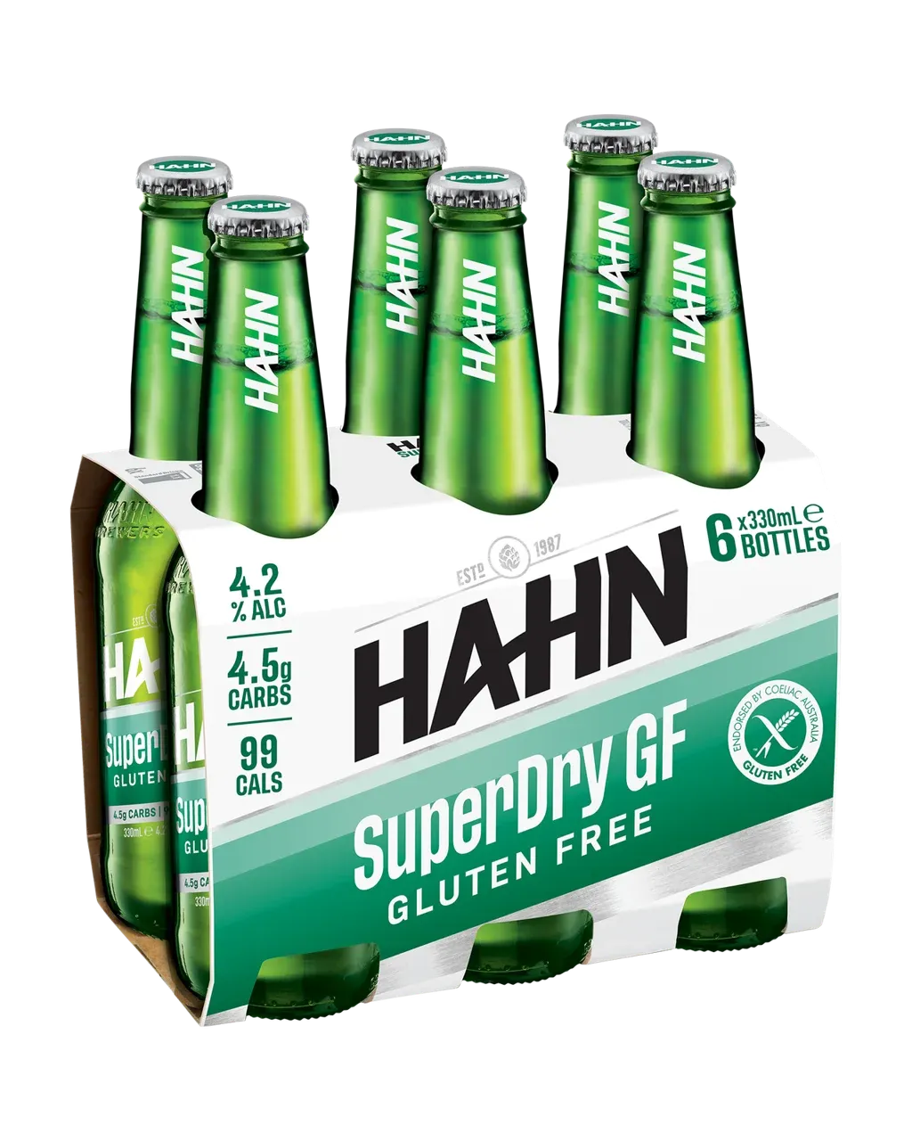 Hahn SuperDry Gluten Free 330mL Bottle 6 Pack
