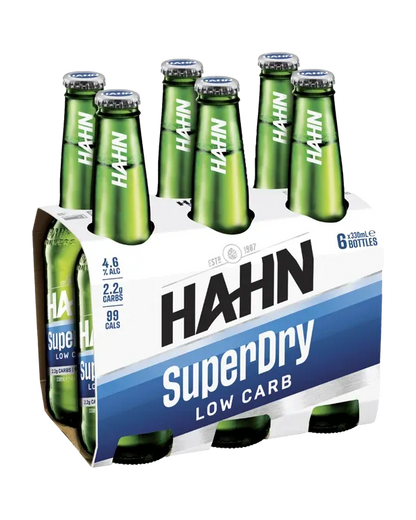 Hahn Super Dry Lager Bottles 330mL 6 Pack