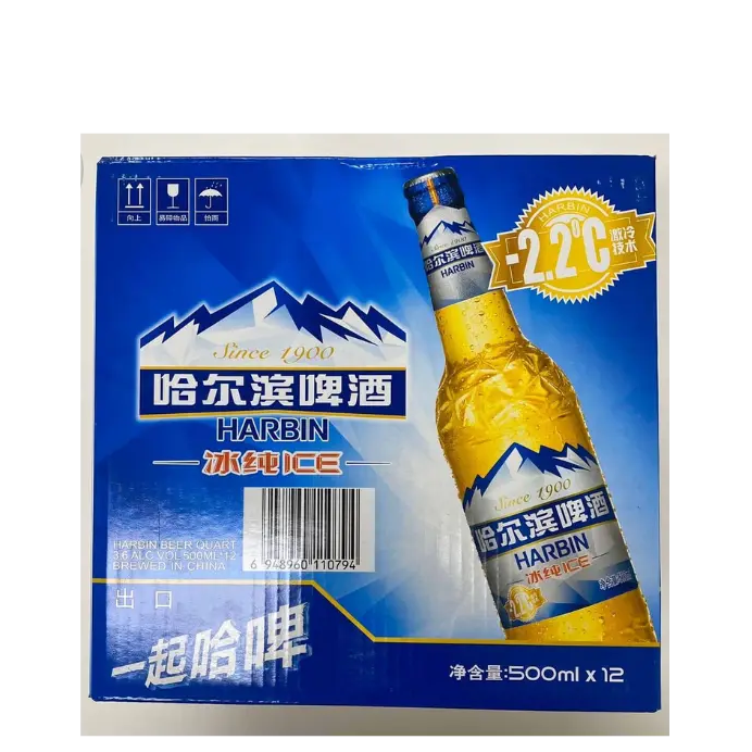 HarBin Long Neck Ice Beer Bottle 500mL 12 Pack