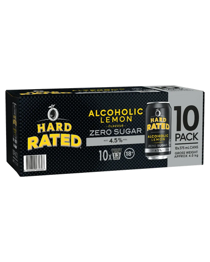 Hard Rated Lemon Zero Sugar Cans 375mL 10 Pack