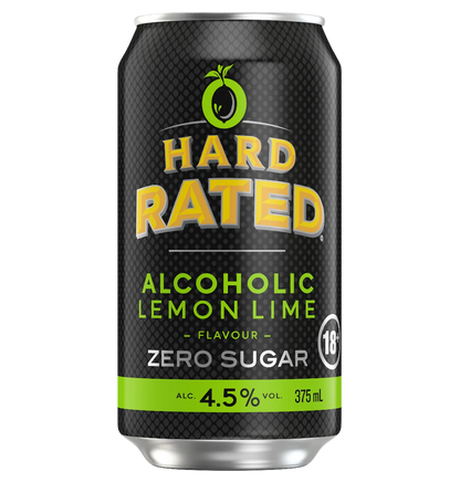 Hard Rated Lemon Lime Zero Sugar 4.5% Can 375mL 4 Pack