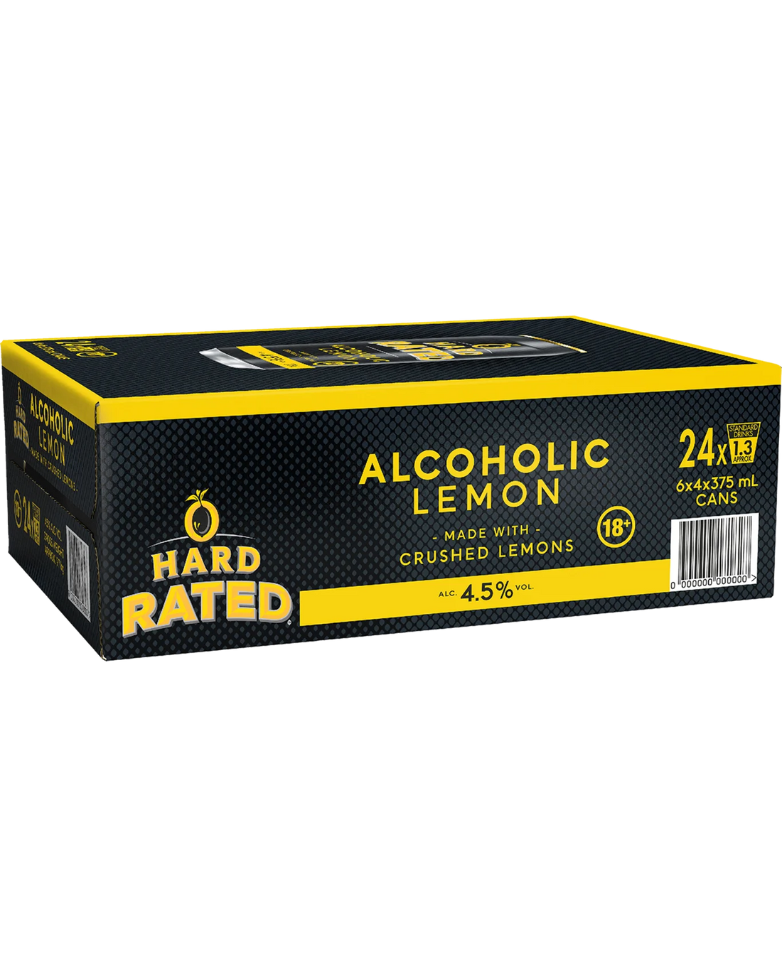 Hard Rated Lemon 4.5% Cans 375mL 24 Pack